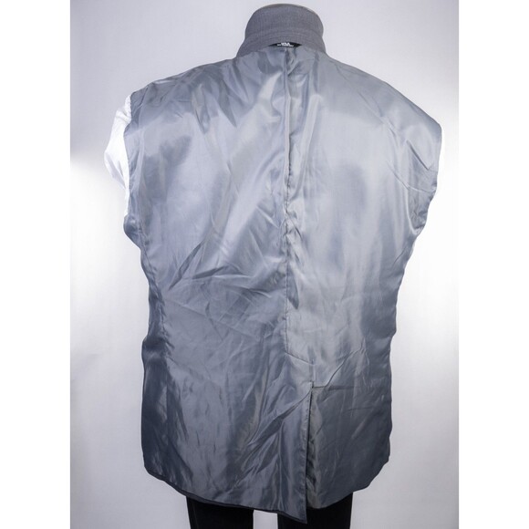 Haggar Sport Coat Blazer Sz 44L Micro Check Gray Two Button Classic fit Poly EUC - Picture 12 of 13